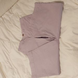 Lilac color wide leg ankle jeans